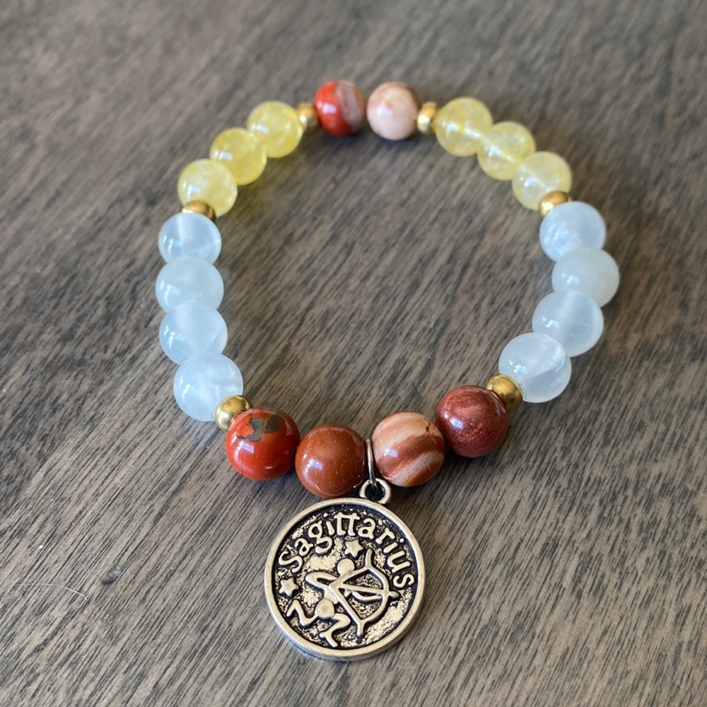 Jasper selenite and citrine bracelet